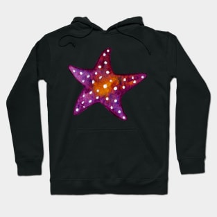 Purple and Orange Starfish Watercolor Hoodie